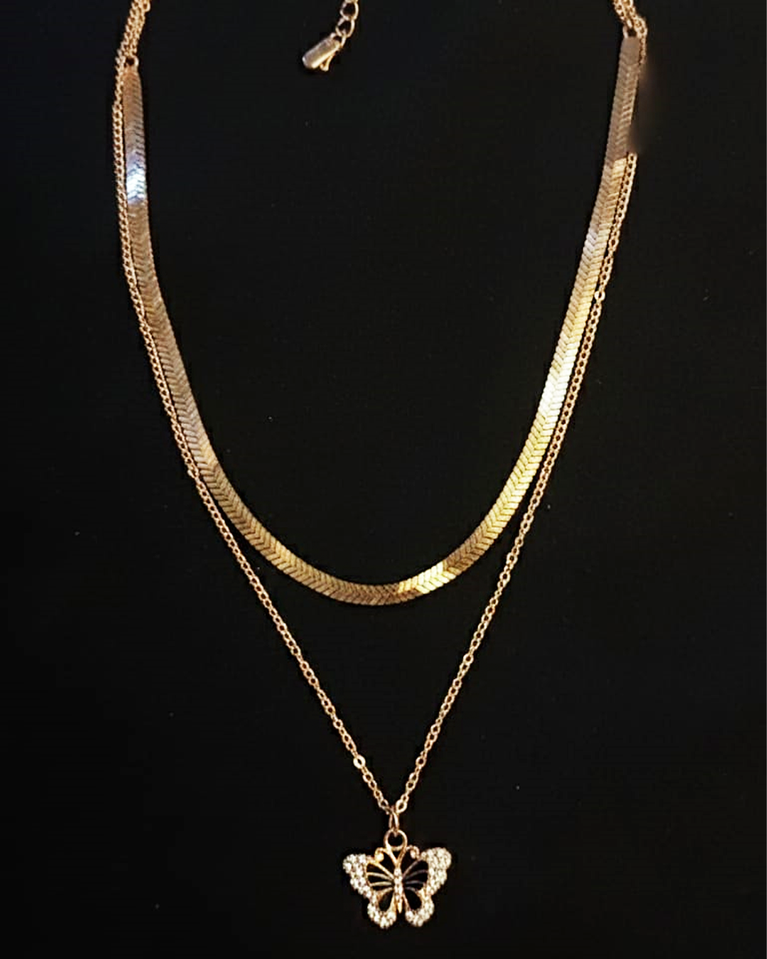 Butterfly pendant necklace.