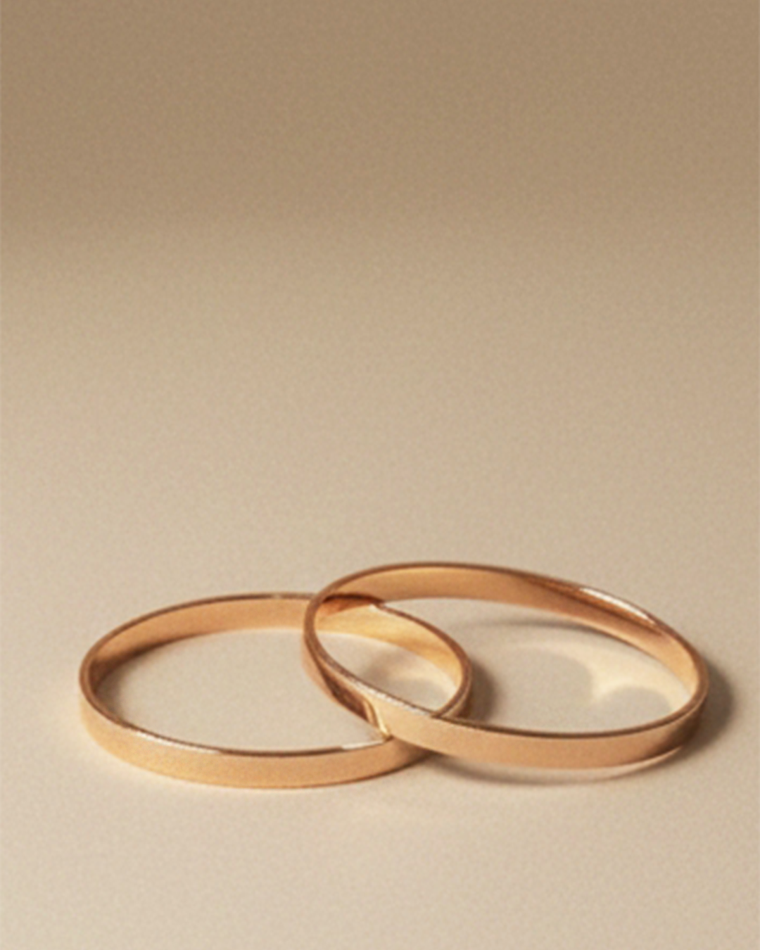 Rose-Tone Minimalist Bangle Set (2 pcs)